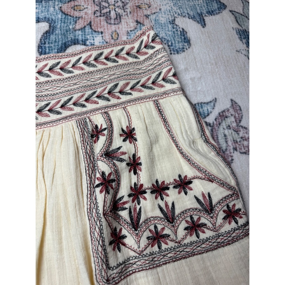 Isabel Marant Étoile Embroidered Cotton Mini Skirt Cottagecore Boho Sz 36 Luxury - Picture 11 of 13